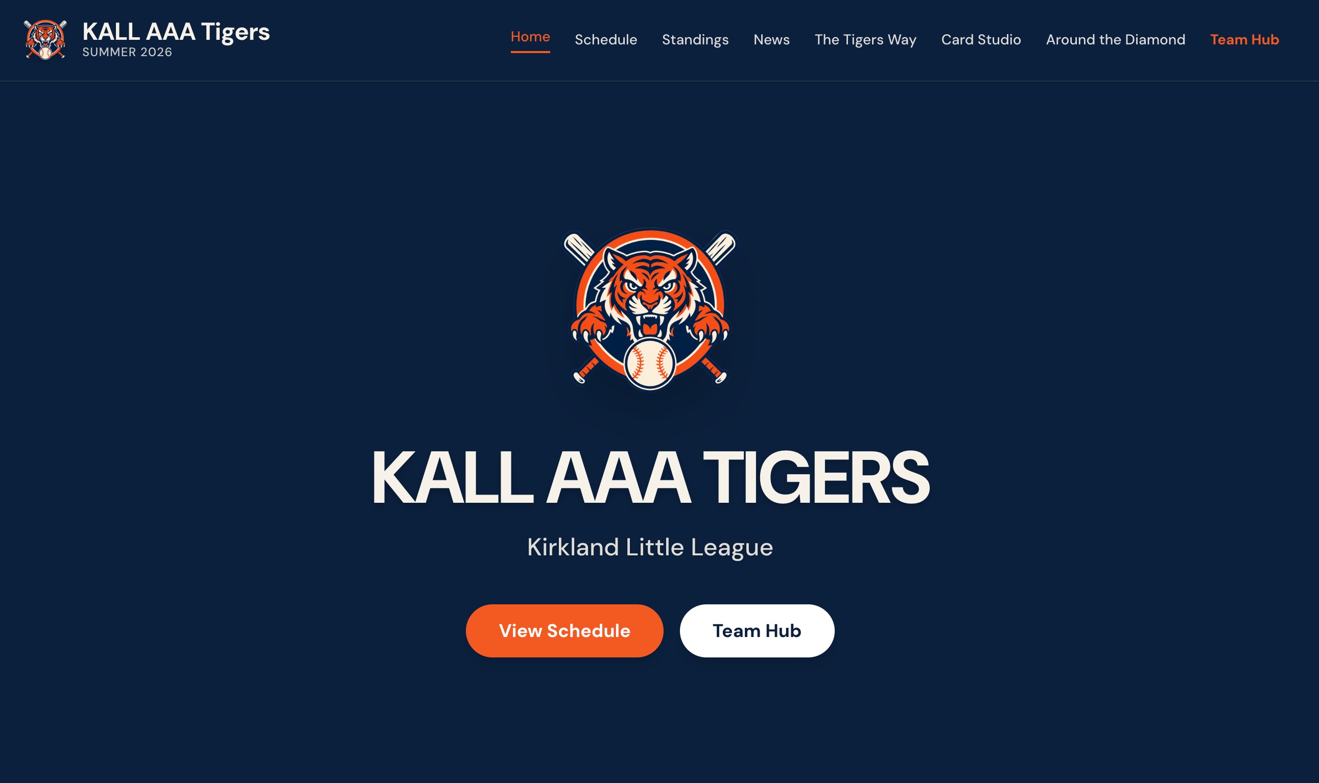 KALL AAA Tigers website homepage